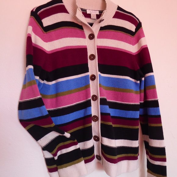 Multi-color Striped Cardigan by Christopher & Banks - Small - Picture 1 of 5
